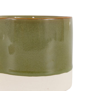 Ceramic Glazed 3 Wick Candle Olive