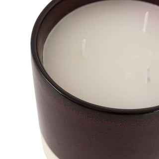Ceramic Glazed 3 Wick Candle Oxblood