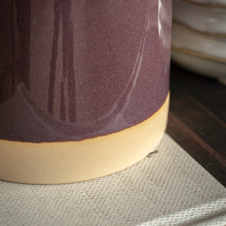 Ceramic Glazed 3 Wick Candle Oxblood
