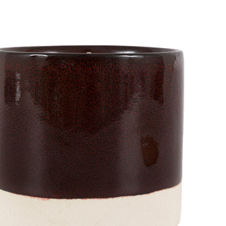 Ceramic Glazed 3 Wick Candle Oxblood