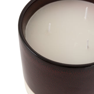 Ceramic Glazed 3 Wick Candle Oxblood