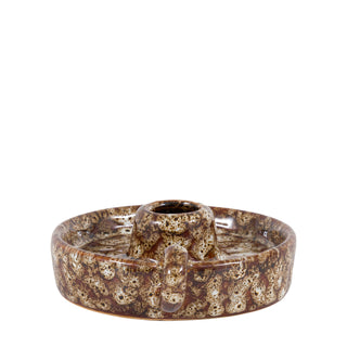 Mikka Ceramic Reactive Glaze Candle Holder Brown