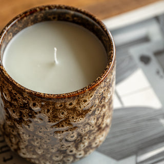 Mikka Ceramic Reactive Glaze Candle Brown