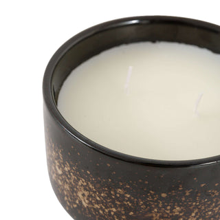 Reactive Glazed Ceramic 2 Wick Candle Brown