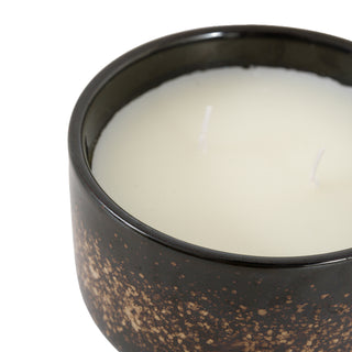 Reactive Glazed Ceramic 2 Wick Candle Brown