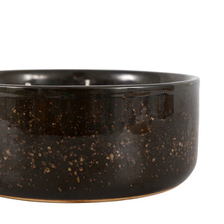 Reactive Glazed Ceramic 3 Wick Candle Brown