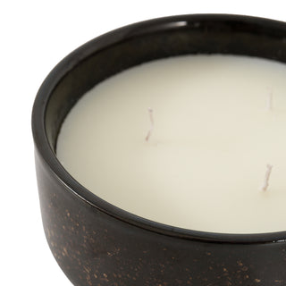 Reactive Glazed Ceramic 3 Wick Candle Brown