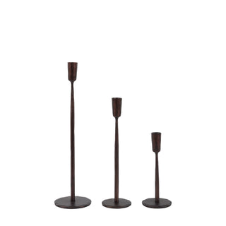 Elgon Metal Candle Sticks Brown (Set of 3)