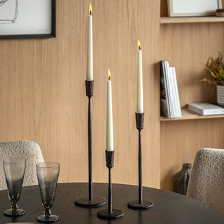 Elgon Metal Candle Sticks Brown (Set of 3)