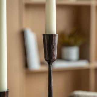 Elgon Metal Candle Sticks Brown (Set of 3)