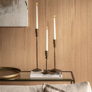 Fargo Metal Candle Sticks Gold (Set of 3 )