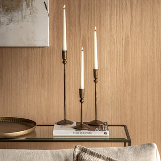 Fargo Metal Candle Sticks Gold (Set of 3 )