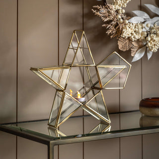 Star Tealight Holder Gold