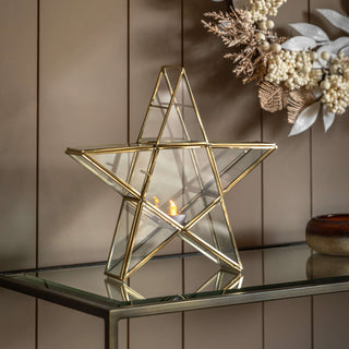 Star Tealight Holder Gold
