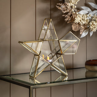 Star Tealight Holder Gold