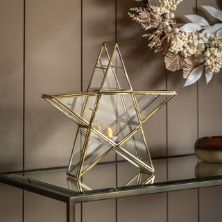 Star Tealight Holder Gold