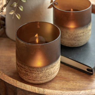 Frosted Tealight Holder Brown (Set of 2)