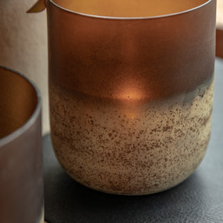 Frosted Tealight Holder Brown (Set of 2)