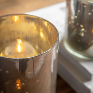 Bubble Glass Candle Holder Champagne (Set of 2)
