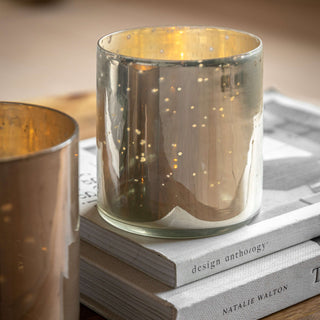 Bubble Glass Candle Holder Champagne (Set of 2)