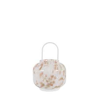 White And Gold Confetti Lantern Small