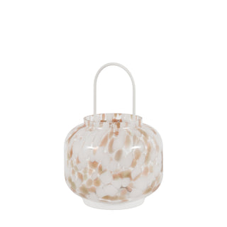 White And Gold Confetti Lantern Small