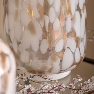 White And Gold Confetti Lantern Large