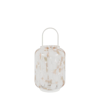 White And Gold Confetti Lantern Large