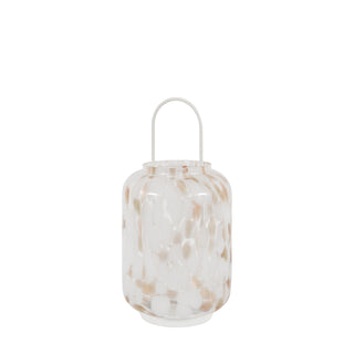 White And Gold Confetti Lantern Large