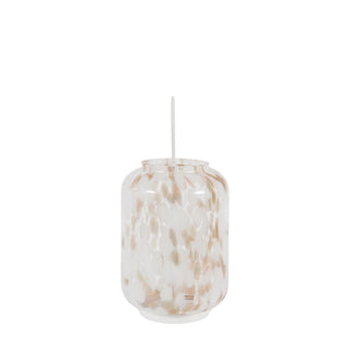White And Gold Confetti Lantern Large