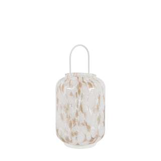 White And Gold Confetti Lantern Large