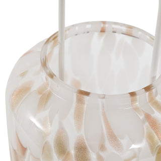 White And Gold Confetti Lantern Large