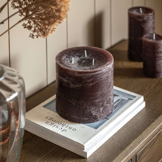 Pillar Candle Rustic Espresso