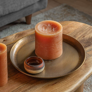 Pillar Candle Rustic Tan