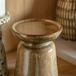 Ceramic Glazed Candle Holders (Set of 2)