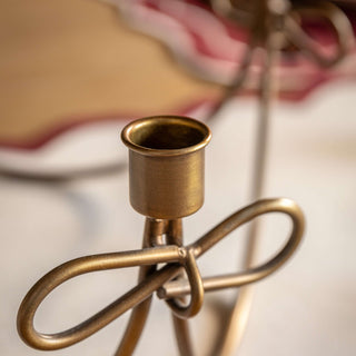 Heritage Bow Candle Holder Gold