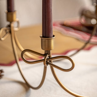 Heritage Bow Candle Holder Gold