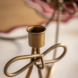 Heritage Bow Candle Holder Gold