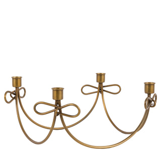 Heritage Bow Candle Holder Gold