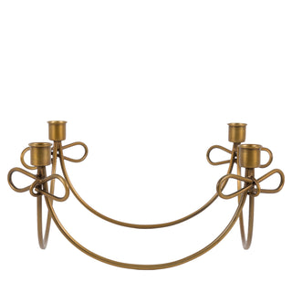 Heritage Bow Candle Holder Gold