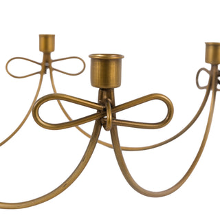 Heritage Bow Candle Holder Gold