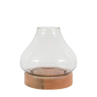 Mango Wood Hurricane Candle Holder