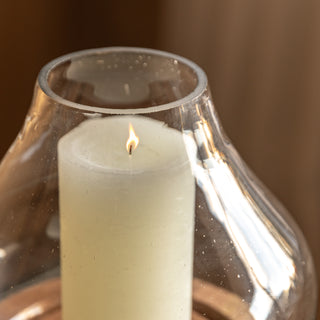 Mango Wood Hurricane Candle Holder