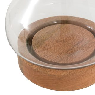 Mango Wood Hurricane Candle Holder