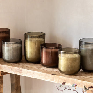 Filled Glass Candle Green Sandalwood & Cedarwood - Small - KC at HOME