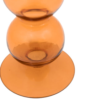 Villena Glass Taper Candlestick Amber