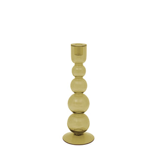 Villena Glass Taper Candlestick Olive 300mm