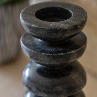 Azuaga Marble Tealight Candlestick Grey