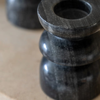 Azuaga Marble Candlestick Grey (Set of 2)