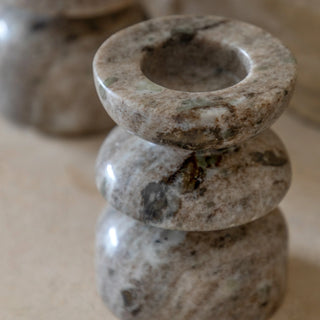 Azuaga Marble Candlestick Sandstone (Set of 2)